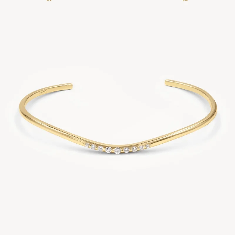 Women’s silver bangles-Serene Diamond Bracelet