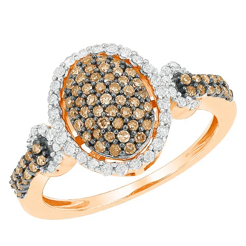 Women’s flower rings-10KR 0.60CTW CHAMPAGNE DIA FANCY RING