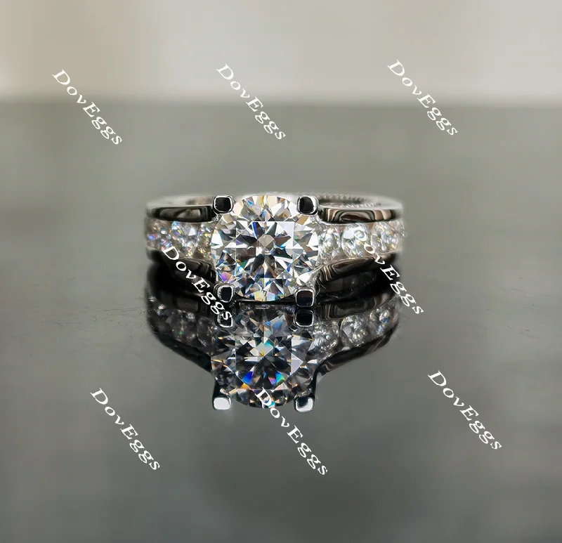 Women’s vintage-inspired engagement rings-Doveggs channel set moissanite engagement ring