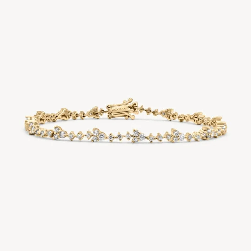 Women’s cuff bangles-Diamond Trio Tennis Bracelet