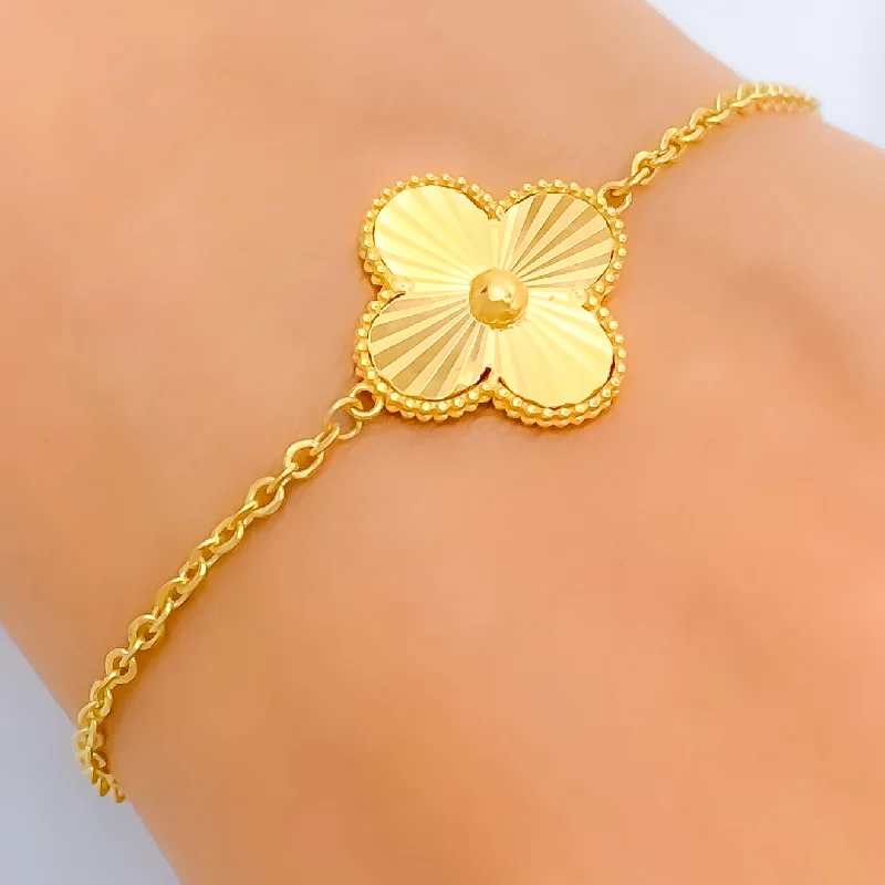 Women’s friendship bangles-Dainty Shimmering 21k Gold Bracelet