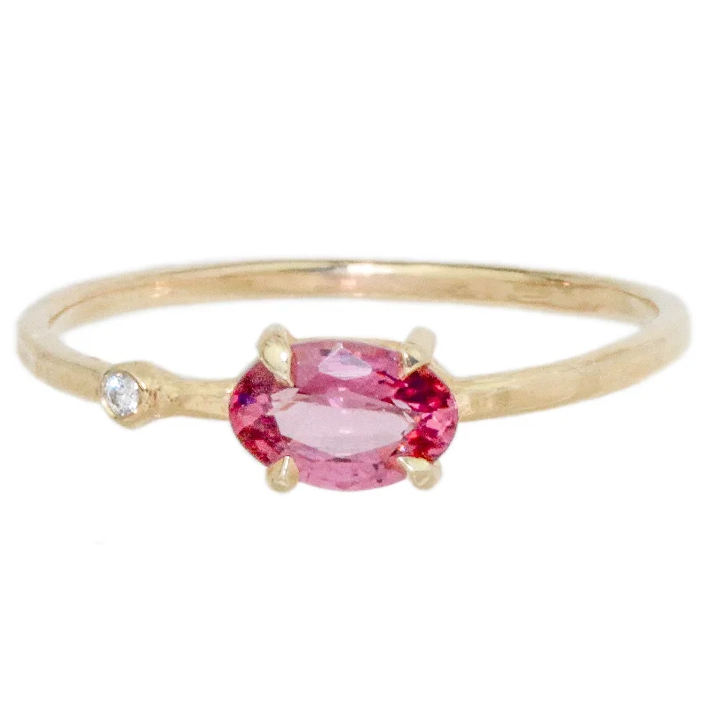 Women’s double band rings-Pink Spinel Wink Ring