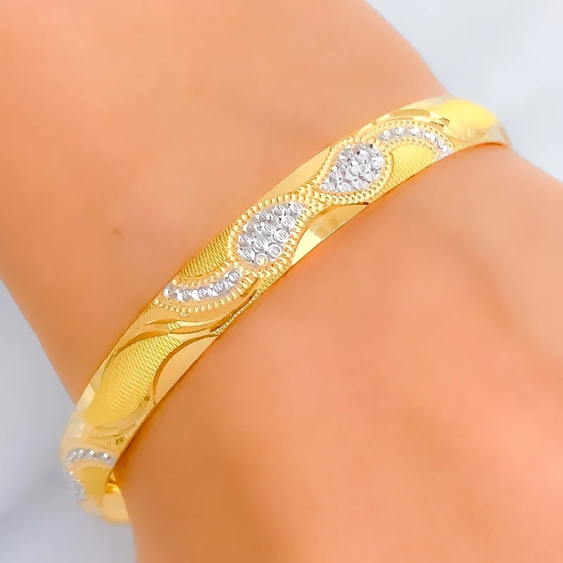 Women’s casual bracelets-Eternal Radiant 22k Gold Bangle