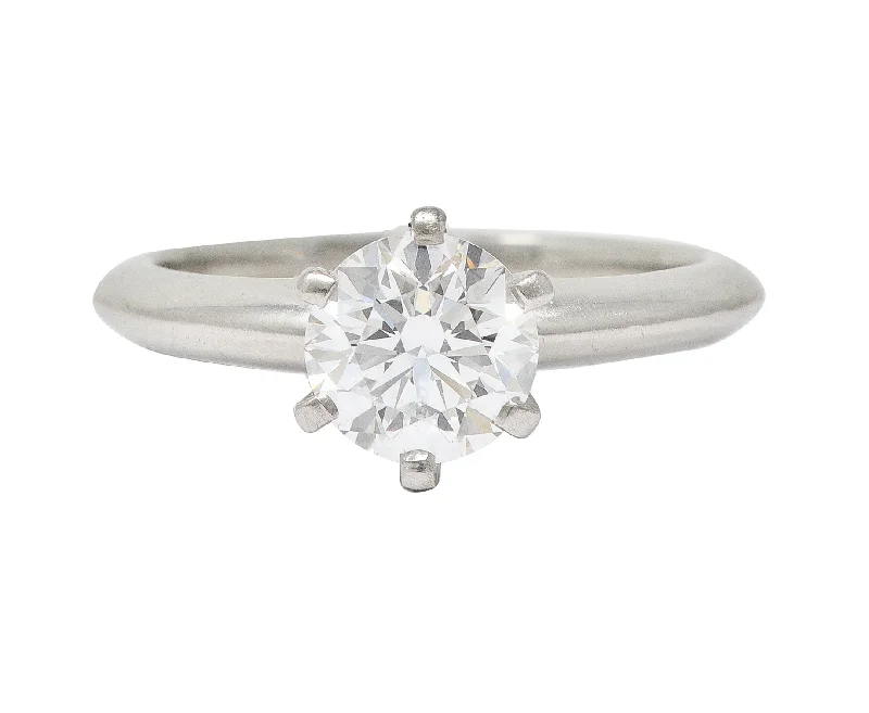 Women’s radiant-cut diamond engagement rings-Tiffany & Co. Mid-Century 1.06 CTW Transitional Cut Solitaire Diamond Engagement Ring GIA