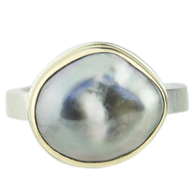 Women’s promise rings-Keshi Tahitian Pearl Ring