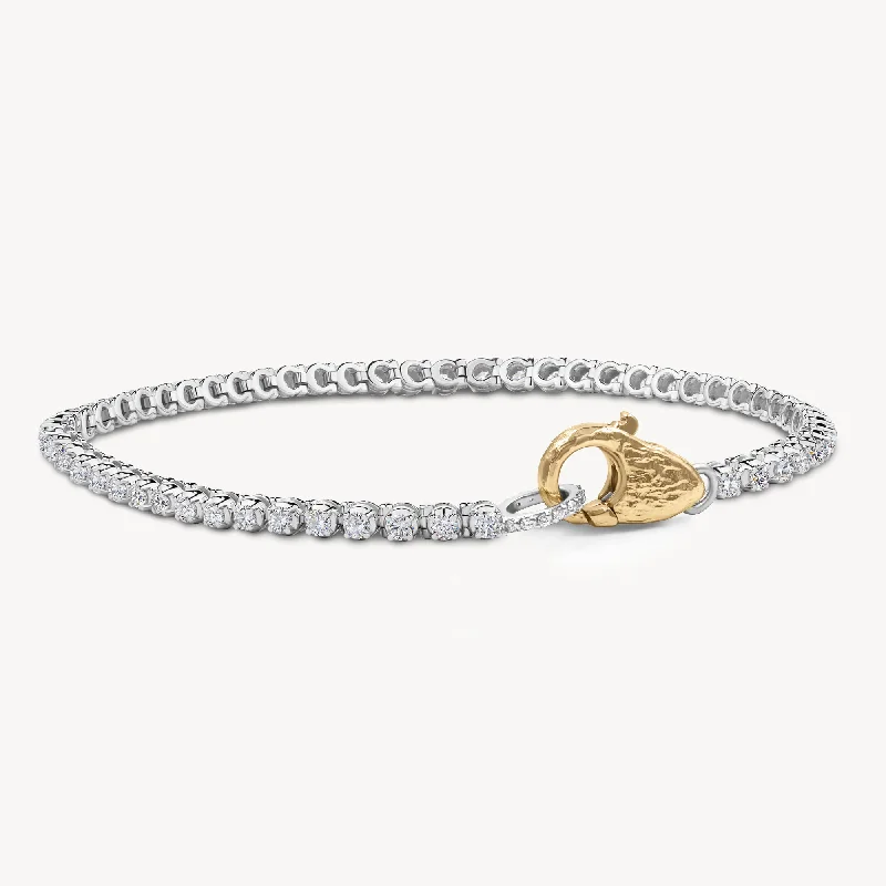 Women’s adjustable charm bracelets-Petite Tennis Lock Bracelet