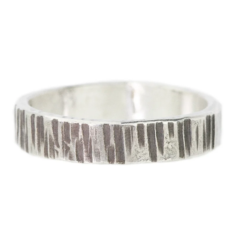 Women’s unique diamond rings-Thin Lines Band