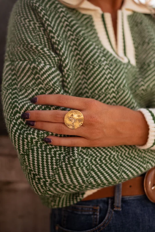 Women’s engagement rings with emeralds-Golden Swan Ring