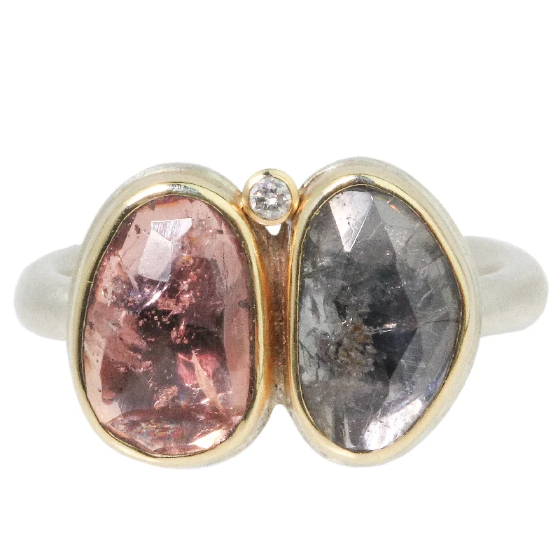 Women’s art deco wedding rings-Pink and Lavender Spinel Ring