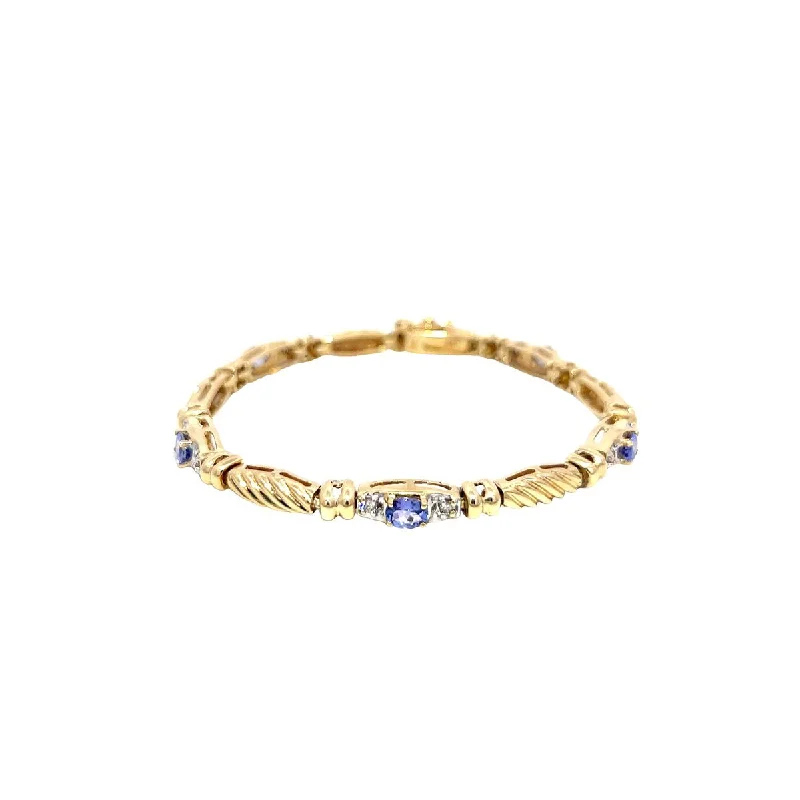 Women’s wedding bangles-Pre-Owned Tanzanite and Diamond Bracelet