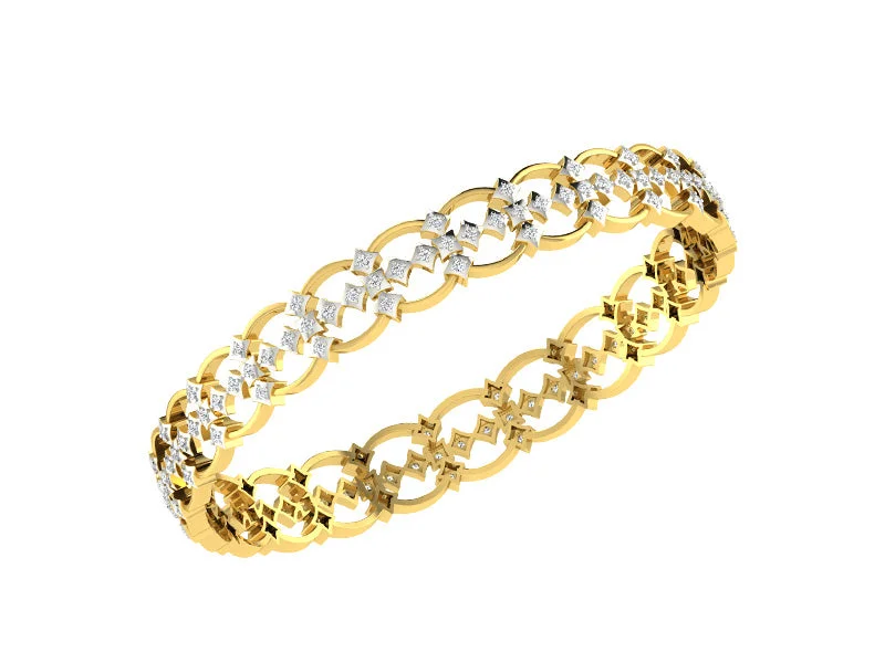 Women’s gemstone bangles-MAJESTIC CROSS BANGLE