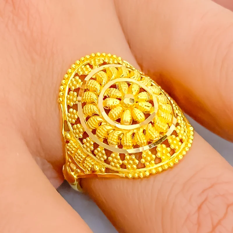 Women’s round cut rings-Fashionable Dressy 22K Gold Ring