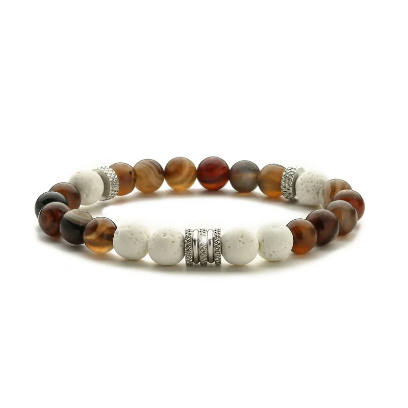 Frosted Coffee Color Line Agate