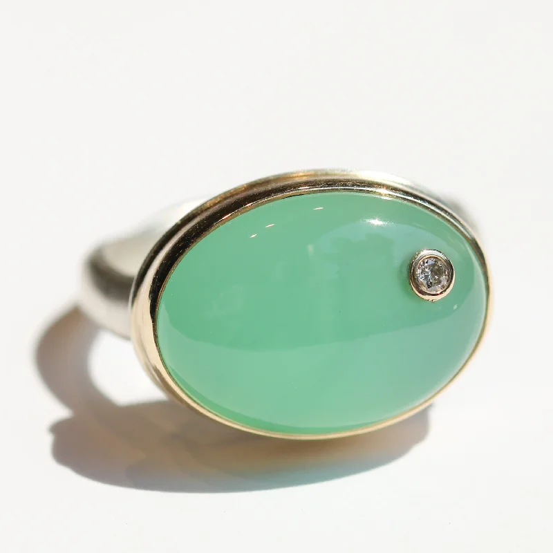 Women’s birthstone rings-Chrysoprase Ring