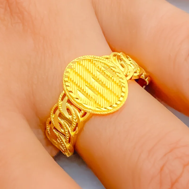 Women’s gold rings-Luscious Elevated Turkish 22k Gold Ring