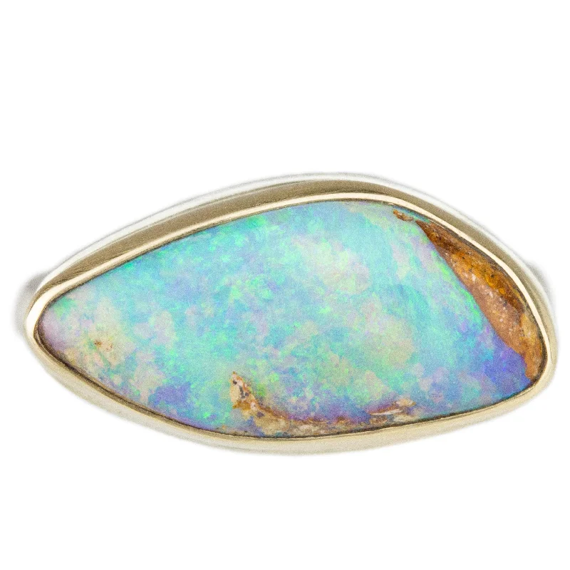 Women’s wedding rings-Opalized Wood Ring