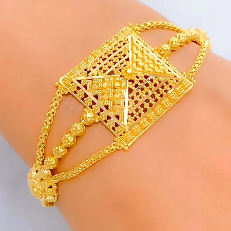 Women’s bracelet sets-Dazzling Regal 22k Gold Bracelet