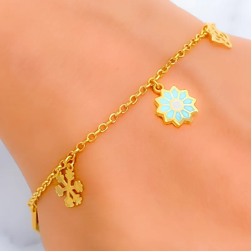 Women’s statement bangles-Colorful Charm 21k Star Bracelet