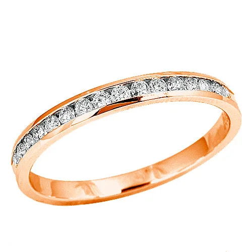 Women’s signet rings-14KR 0.30CTW 16-STONE CHANNEL MACHINE SET BAND