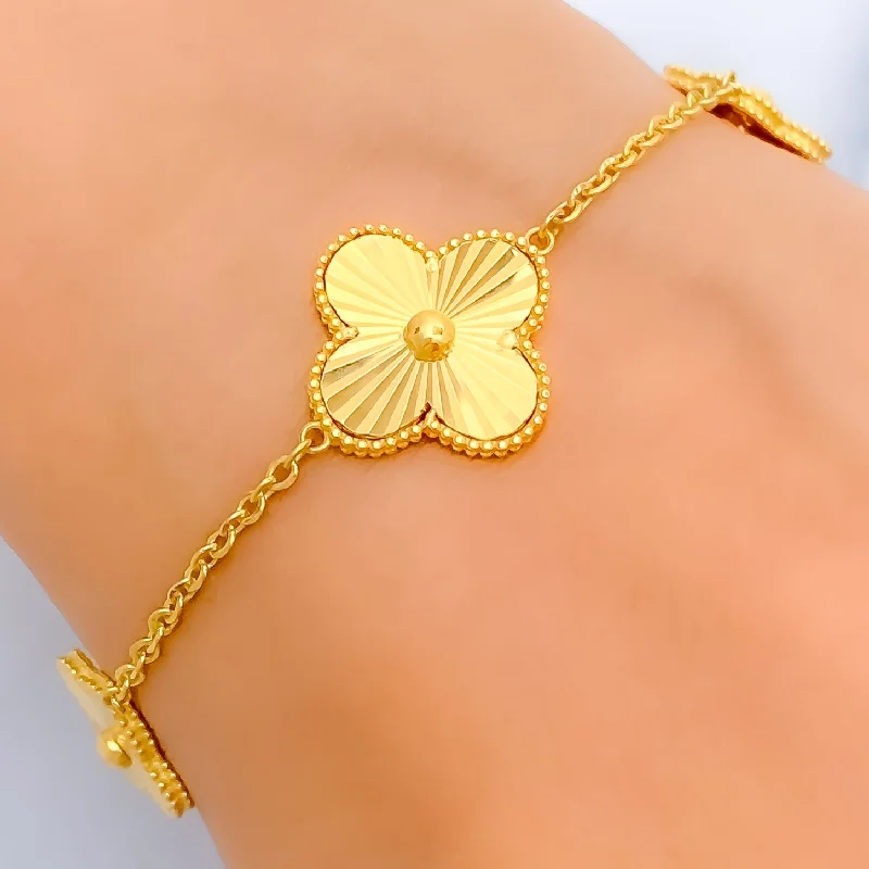 Women’s gold charm bracelets-Shimmering Elevated 21k Gold Bracelet