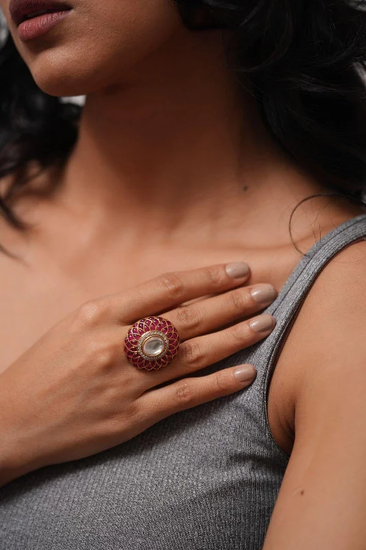 Women’s luxury engagement rings-Shubha Indian Polki Ring