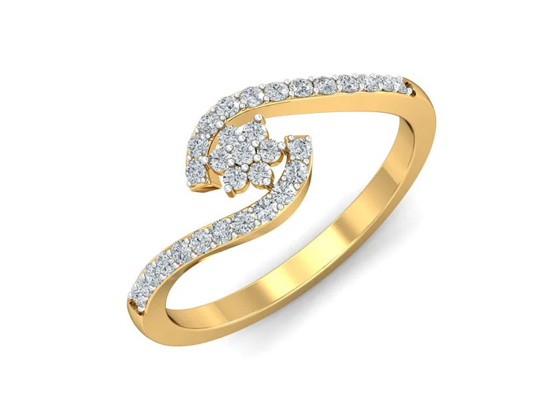 Women’s princess cut rings-Fancy Floret Encased Ring