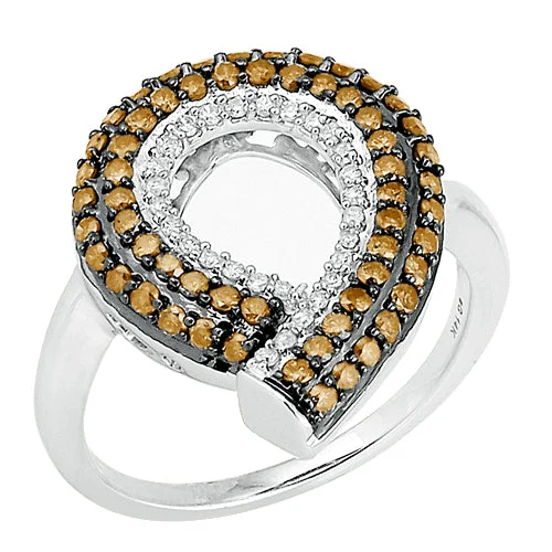 Women’s geometric rings-14KW 1.00CTW CHAMPAGNE DIA FANCY RING