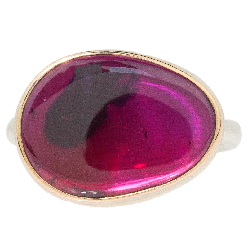 Women’s gold plated rings-Pink Tourmaline Ring