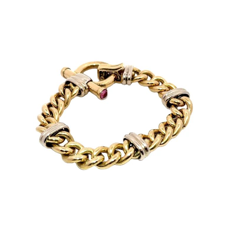 Women’s bangle bracelets-Pre-Owned Fancy Curb Link Bracelet