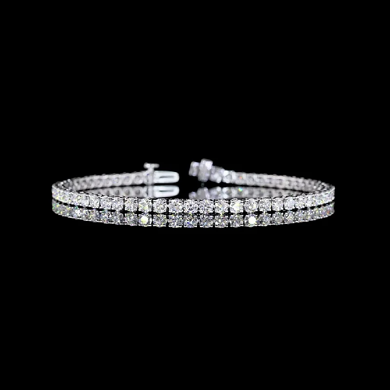 Women’s wide bracelets-14k White Gold Lab Diamond Round Approx. 5.20 CTTW Tennis Bracelet 7" E/F VS/VS1/VS2