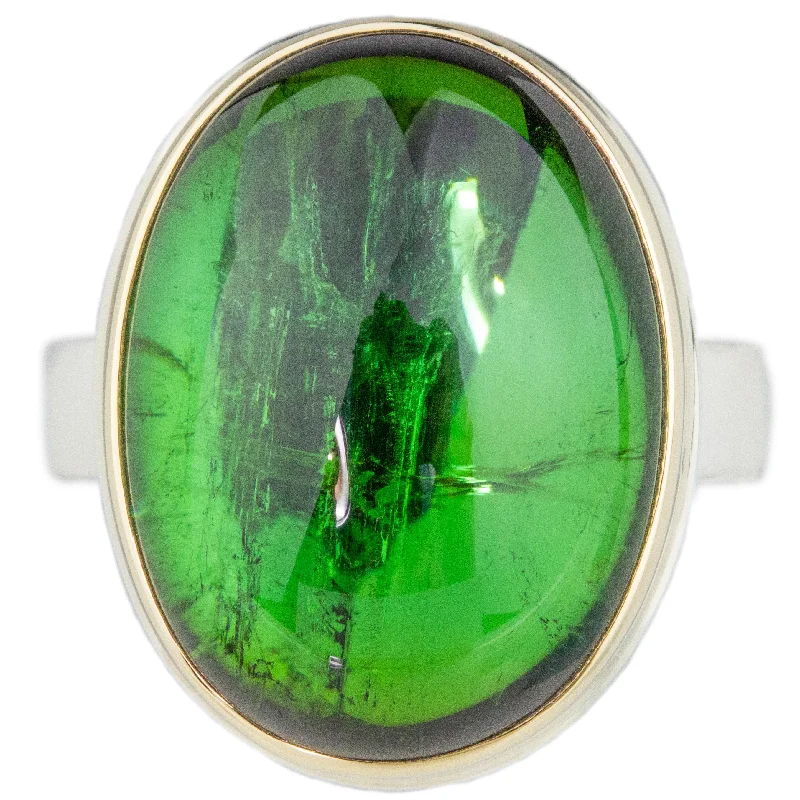 Vintage rings for women-Green Tourmaline Ring