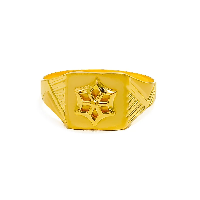 Women’s sapphire rings-Exclusive Star Men's 22k Gold Ring