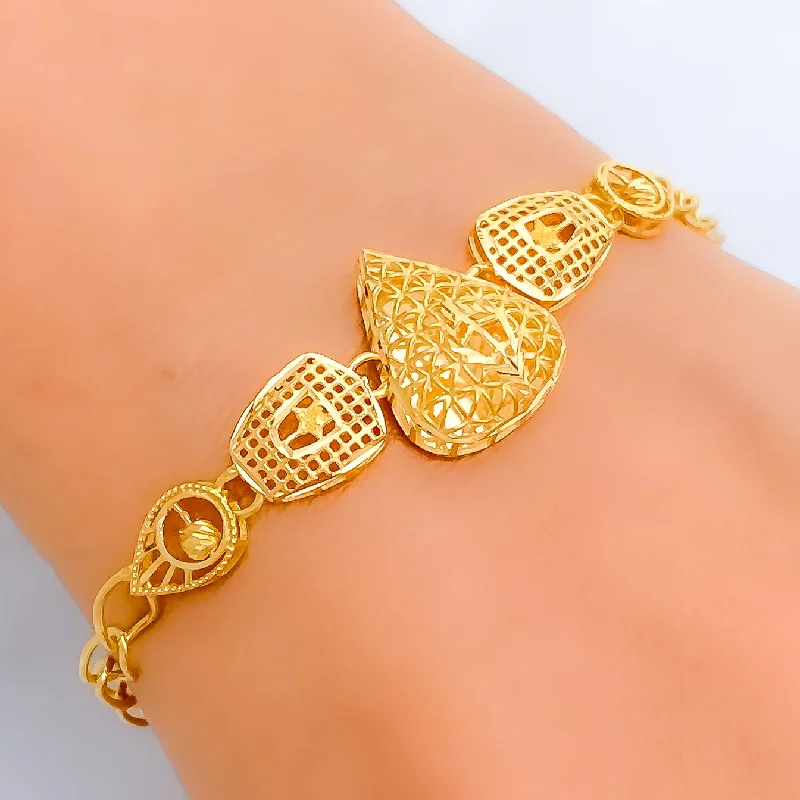 Women’s thick bangles-Luxurious Bold Graceful 21k Gold Bracelet