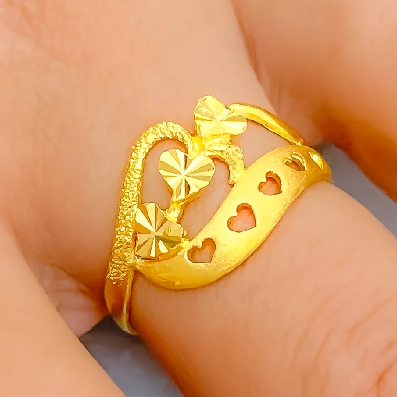 Women’s nature-inspired rings-Tasteful Decorative 22k Gold Ring